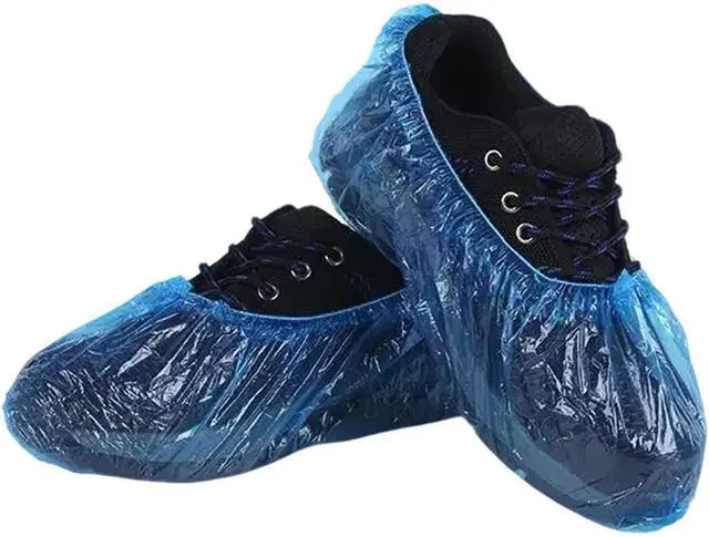 Main image of Shoe Covers Disposable Non Slip - Pack of 200 (100 Pairs), Premium Waterproof Shoe Booties for Indoors & Outdoors, Fits Up to Men's 11 & Women's 13, Recyclable Shoe Protectors (Boot Covers Blue).