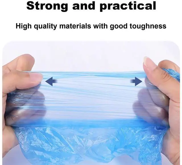 Alt view image 3 of 7 - Shoe Covers Disposable Non Slip - Pack of 200 (100 Pairs), Premium Waterproof Shoe Booties for Indoors & Outdoors, Fits Up to Men's 11 & Women's 13, Recyclable Shoe Protectors (Boot Covers Blue).