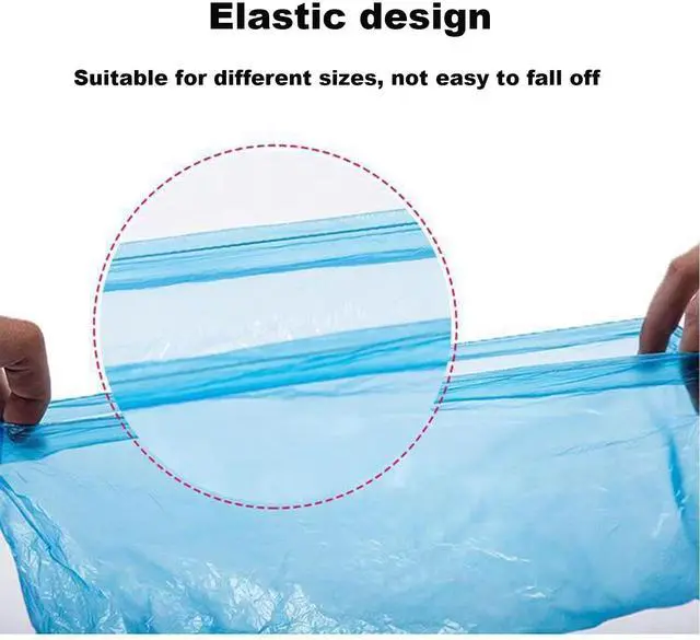 Alt view image 4 of 7 - Shoe Covers Disposable Non Slip - Pack of 200 (100 Pairs), Premium Waterproof Shoe Booties for Indoors & Outdoors, Fits Up to Men's 11 & Women's 13, Recyclable Shoe Protectors (Boot Covers Blue).