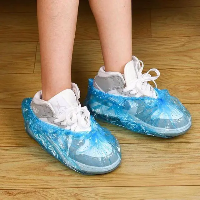 Alt view image 5 of 7 - Shoe Covers Disposable Non Slip - Pack of 200 (100 Pairs), Premium Waterproof Shoe Booties for Indoors & Outdoors, Fits Up to Men's 11 & Women's 13, Recyclable Shoe Protectors (Boot Covers Blue).