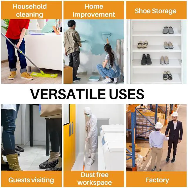 Alt view image 6 of 7 - 60 Pack (30 Pairs) Shoe Covers - Boot Covers Plastic Disposable Waterproof Shoe Covers for Men and Women Fits All Sizes of Shoes for House Cleaning