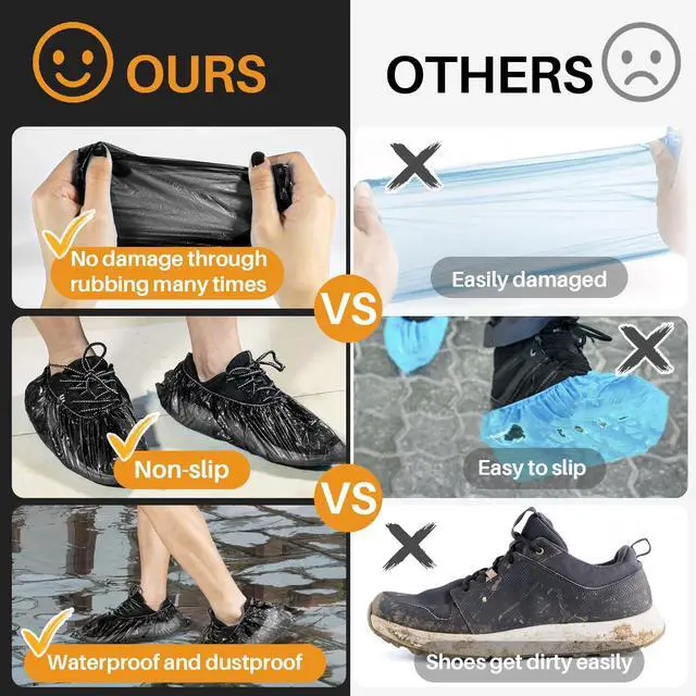 Alt view image 4 of 7 - 60 Pack (30 Pairs) Shoe Covers - Boot Covers Plastic Disposable Waterproof Shoe Covers for Men and Women Fits All Sizes of Shoes for House Cleaning