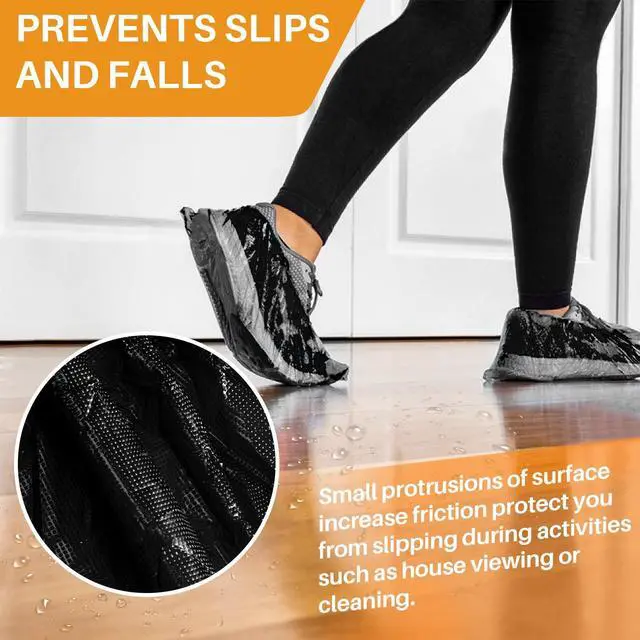 Alt view image 5 of 7 - 60 Pack (30 Pairs) Shoe Covers - Boot Covers Plastic Disposable Waterproof Shoe Covers for Men and Women Fits All Sizes of Shoes for House Cleaning