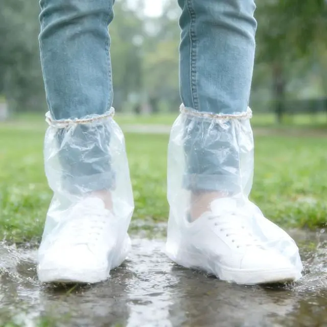 Main image of 20Pcs(10 pairs) Thickened Waterproof Shoe Covers for Rain, Clear Rain Shoe Covers, One Size Fits Most