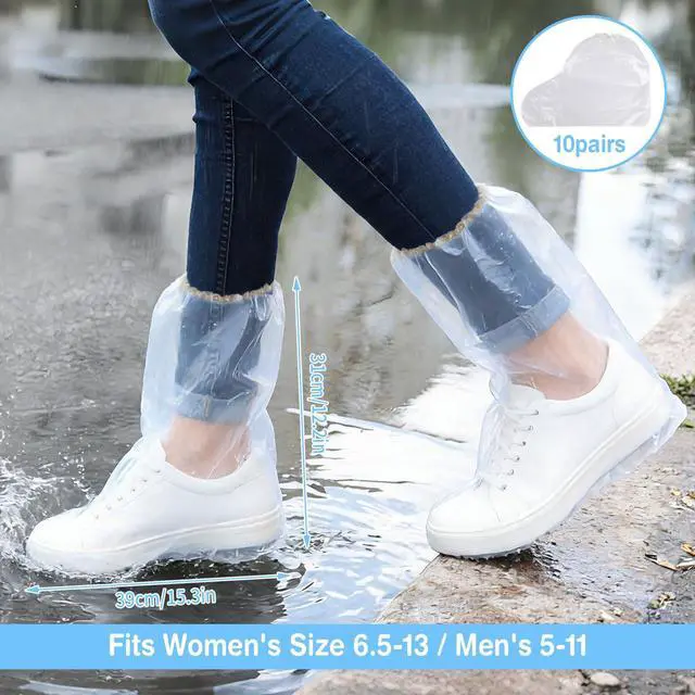 Alt view image 2 of 7 - 20Pcs(10 pairs) Thickened Waterproof Shoe Covers for Rain, Clear Rain Shoe Covers, One Size Fits Most