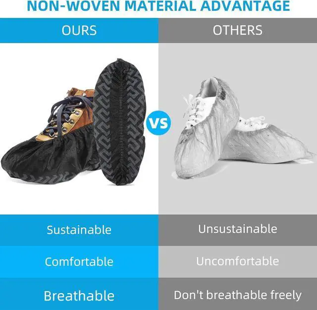 Alt view image 4 of 6 - Green Convenience Disposable Shoe Covers 100 Pack (50 Pairs) Recyclable Shoe & Boot Covers, Dust proof, The Size Fit Most, Non-slip, Protect Your Shoes, Floor, Carpet