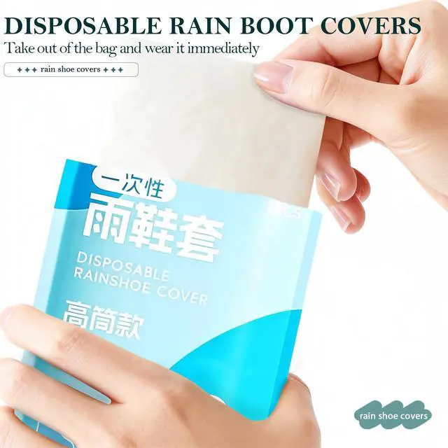 Alt view image 3 of 7 - 12 Pcs Individually Packaged Long Rain Shoe Covers, Extended Length Clear Adults Shoe Ponchos, Anti-Slip Plastic Rain Boot Covers, Perfect for Adults & Disney Trips (Clear Adults L 12Pcs)