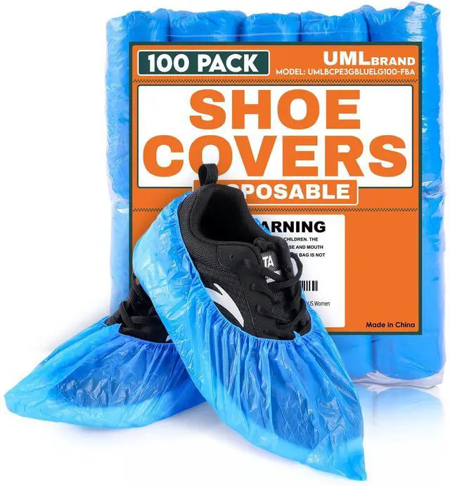 Main image of Brand Disposable Shoe Covers, Waterproof Non Slip Booties, 100 Pack