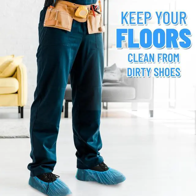 Alt view image 3 of 7 - Brand Disposable Shoe Covers, Waterproof Non Slip Booties, 100 Pack