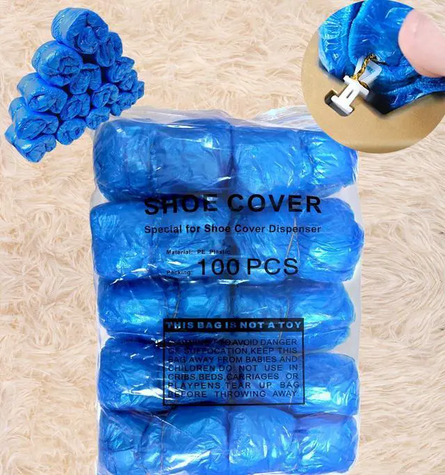 Main image of 100pcs Shoe Cover Machine Refill Disposable Shoe Cover Dispenser Refill with T-shaped Buckles.