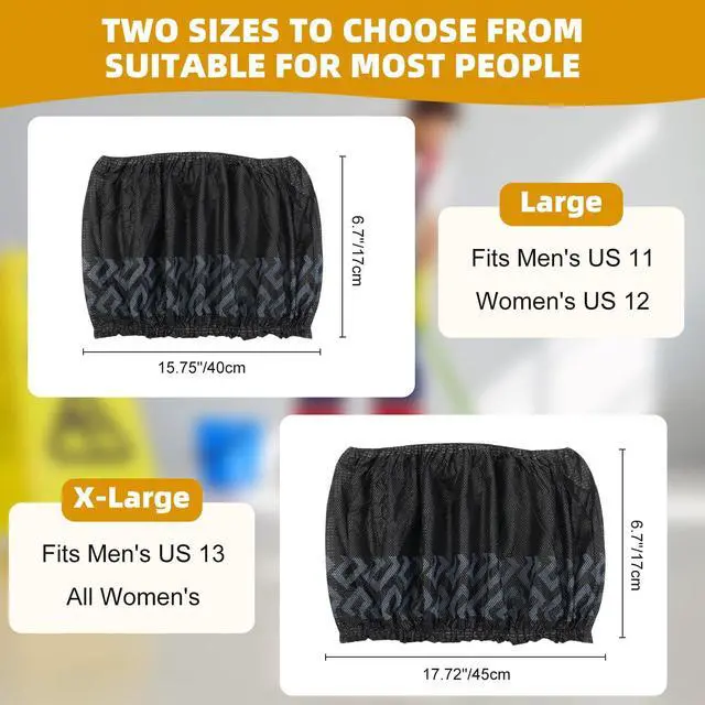 Alt view image 2 of 7 - 100/200 Pcs Shoe Covers Disposable Non-Slip, Reusable Shoe Covers for Indoors, Thick Printed Breathable Boot Covers for Home, Real Estate, Work (L/XL) (Black, 100 Pack(L))