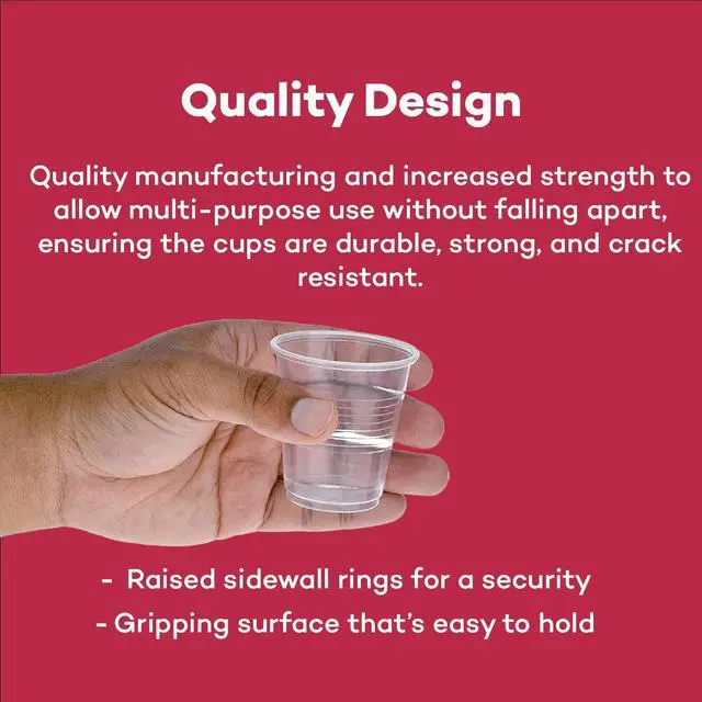 Alt view image 6 of 7 - Professional 3 oz. Disposable Plastic Cups - 100% Recyclable for Healthcare, Dental, Veterinary & Food Service Use (Pack of 100)