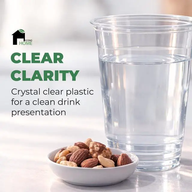 Alt view image 2 of 7 - Clear PET Plastic Cups 16oz (Pack of 50) Crystal Clear, Durable, Disposable Beverage Cups Perfect for Parties, Events, and Businesses