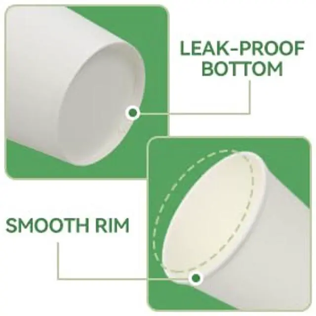 Alt view image 3 of 7 - Paper Cups, 100 Pack 8 Oz Disposable Cups, Disposable Coffee Cups 8 Oz, Hot Cups Tea Cups Water Cups for Home Office Travel Party