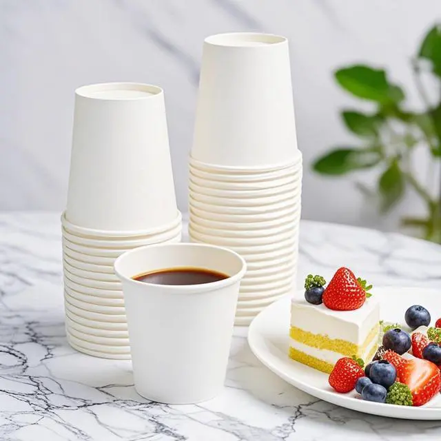 Alt view image 6 of 7 - Paper Cups, 100 Pack 8 Oz Disposable Cups, Disposable Coffee Cups 8 Oz, Hot Cups Tea Cups Water Cups for Home Office Travel Party
