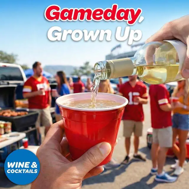 Alt view image 4 of 6 - 9 oz Plastic Party Cups for Wine & Cocktails - 50 Count Disposable Plastic Cups for Alcohol