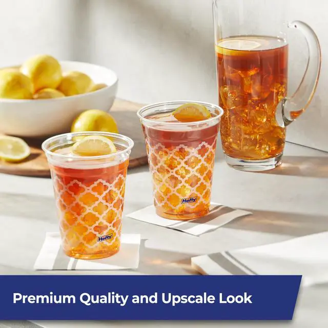 Alt view image 2 of 6 - Hefty Party Perfect Printed Clear Plastic Cups, 18 Ounce, 20 Count