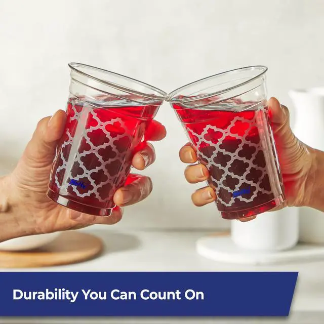 Alt view image 6 of 6 - Hefty Party Perfect Printed Clear Plastic Cups, 18 Ounce, 20 Count