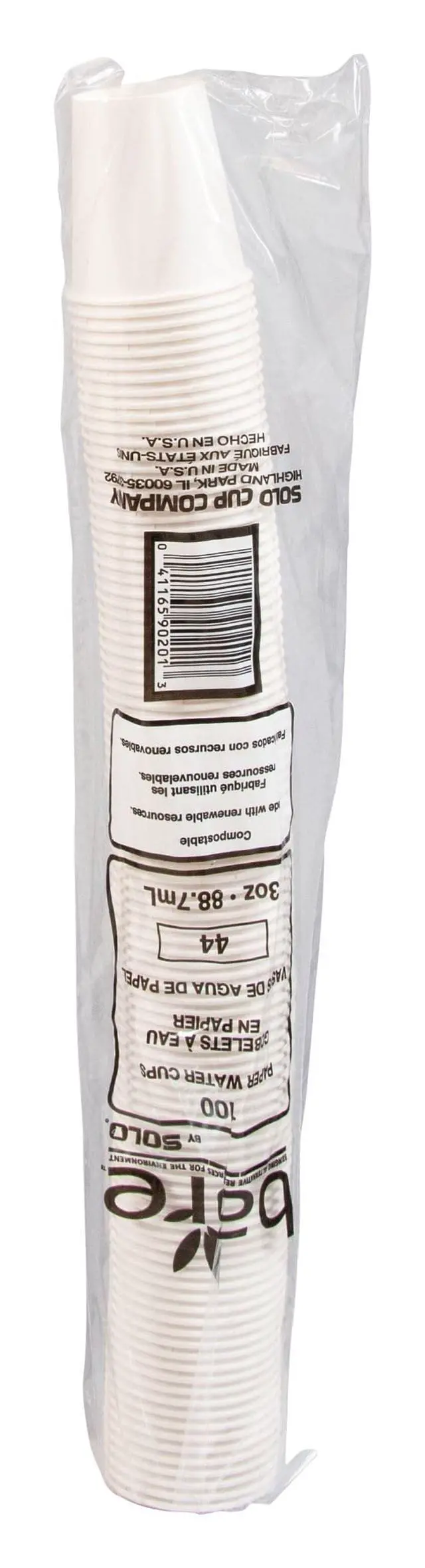 Alt view image 2 of 2 - White Paper Water Cups, 3 oz., 100/Pack