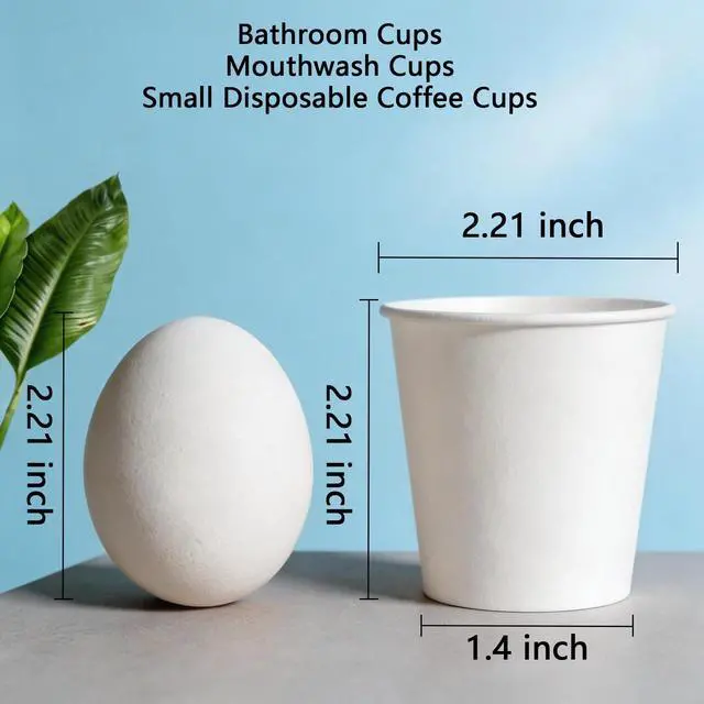 Alt view image 3 of 7 - Disposable Paper Coffee Cups 3 oz 100 Count, Bathroom Mouthwash Cups, Leak-Proof Small Paper Cups for Bathroom & Espresso