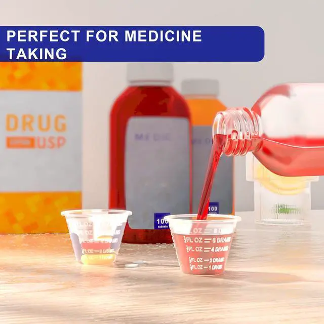 Alt view image 4 of 7 - Disposable Medicine Cups Graduated, pack of 300, 1 oz (30ml) Small Plastic Measuring Cup for Liquid Medication, Paint, Epoxy, Pill and Resin