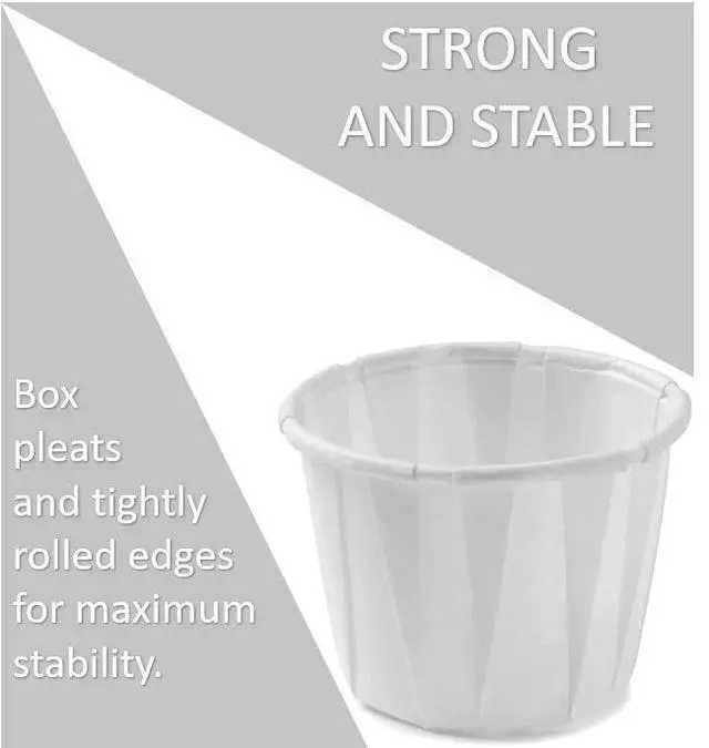 Alt view image 5 of 7 - Paper Souffle Cups 0.5 oz (250 Pack) Disposable Portion Cups for Medication, Pills, Condiments, Food Tasting & Dessert Samples