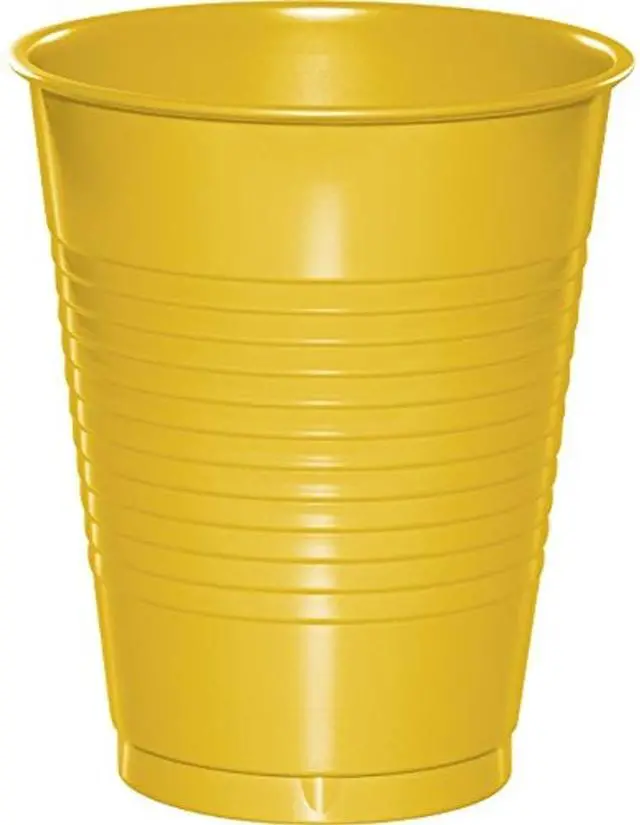 Main image of School Yellow 16 oz Plastic Cups (240 per Case)
