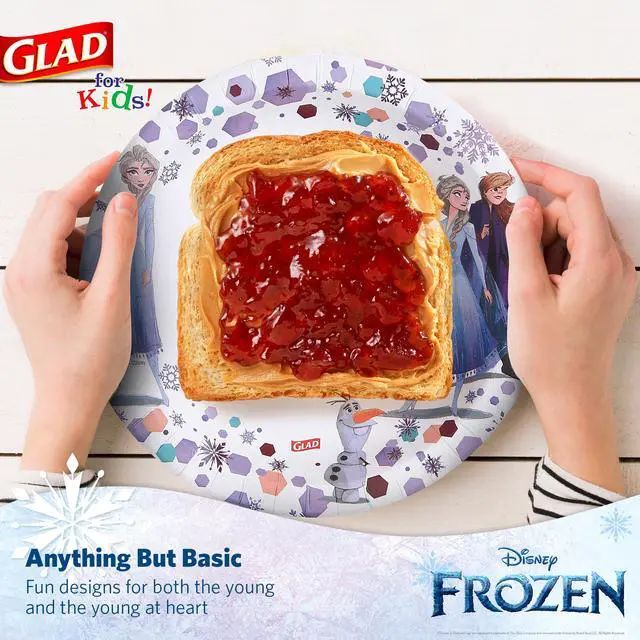 Alt view image 3 of 5 - for Kids Disney Frozen Disposable Paper Plates, Anna and Elsa - Heavy Duty, Soak-Proof, Microwavable Kid-Friendly Character Plates for Everyday Meals, 8.5 inch, 40 Count