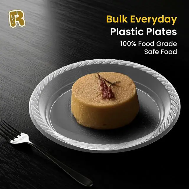 Alt view image 5 of 6 - 100 Pack 6 Inch Clear Plastic Plates - Heavy Duty Small Dessert Plates - Microwavable Small Appetizer Plates - Premium 6 inch Disposable Plates