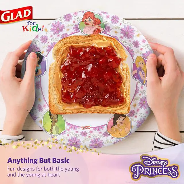 Alt view image 4 of 6 - Princess Kids Paper Plates, Heavy Duty Soak Proof and Microwavable, Cut Resistant Disposable Snack Plates for Everyday Meals, School Lunches and Birthday Parties, 8.5 Inch, 40 Count
