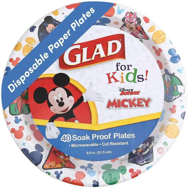 Main image of for Kids Mickey and Friends Disposable Paper Plates Snacks and Meals Heavy Duty Soak Proof Cut Resistant Microwave Safe Kids Plates Party Pack 8.5 Inch 40 Count Single Bulk Single Pack
