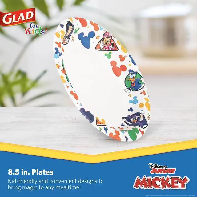 Alt view image 2 of 5 - for Kids Mickey and Friends Disposable Paper Plates Snacks and Meals Heavy Duty Soak Proof Cut Resistant Microwave Safe Kids Plates Party Pack 8.5 Inch 40 Count Single Bulk Single Pack