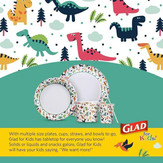 Alt view image 5 of 5 - for Kids Dinosaur Theme Disposable Paper Plates, Heavy Duty Soak-Proof Microwave Safe Round Plates for Kids Birthdays, Parties, and Everyday Meals, 8.5 Inch, 20 Count - 3 Pack