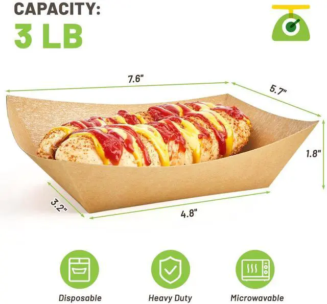 Alt view image 2 of 7 - Paper Food Trays, 3 Lb, 50 Pack