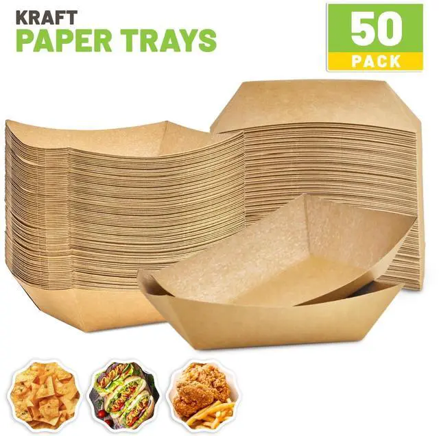 Alt view image 3 of 7 - Paper Food Trays, 3 Lb, 50 Pack