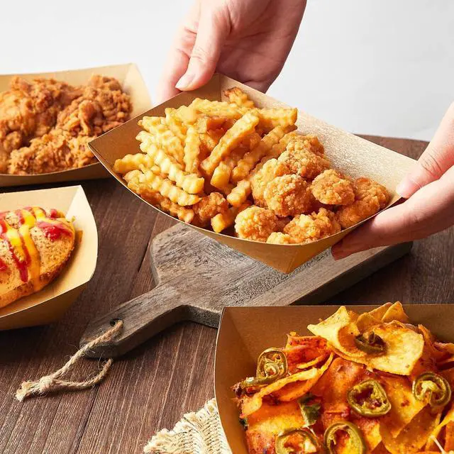Alt view image 5 of 7 - Paper Food Trays, 3 Lb, 50 Pack