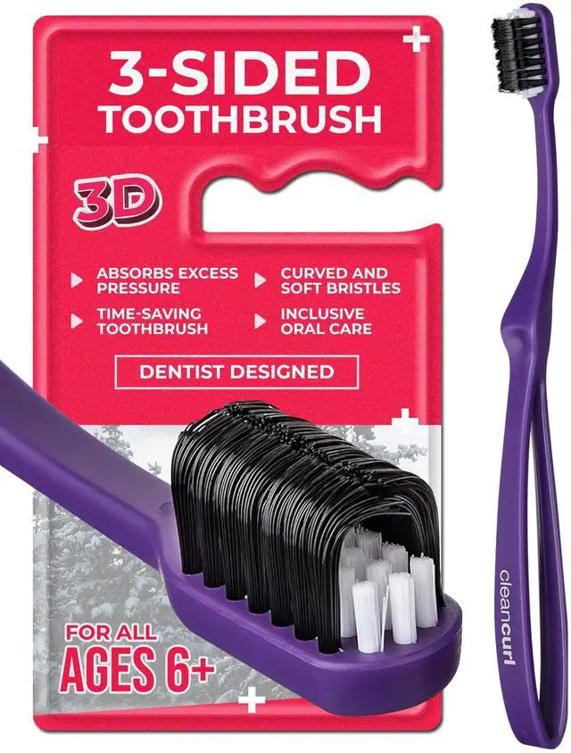 Main image of 3D Toothbrush - 3-Sided Toothbrush Ideal for Adults, Kids, Special Needs, Elderly - Soft Bristle Perfectly Cleans Teeth, Implants & Gum Line