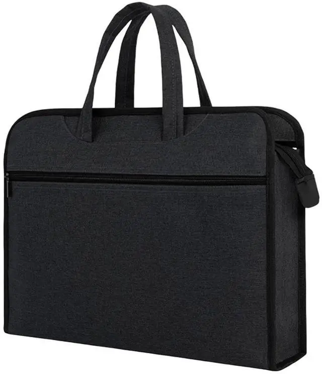 Main image of Document Bag Oxford Zippered File Bag with Handle Waterproof Portable Briefcase Office Laptop Bag File Tote Bag for Carrying Paper Laptop Files Books (Grey)