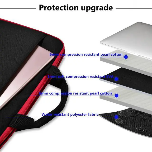 Alt view image 3 of 6 - Laptop Sleeve 13-14 Inch Case Briefcase Compatible with MacBook Neo Pro 14 M5/M4/M3/M2/M1, All Models 13.3 Mac Air/Pro, XPS 13 14, Most Popular 13"-14" Notebooks,B01K03