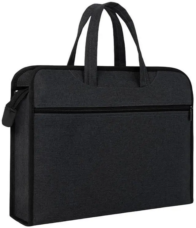 Main image of Oxford Document Bag with Handle Waterproof Lightweight Portable File Bag for Carrying Paper Files Books Filing Folder (Black)