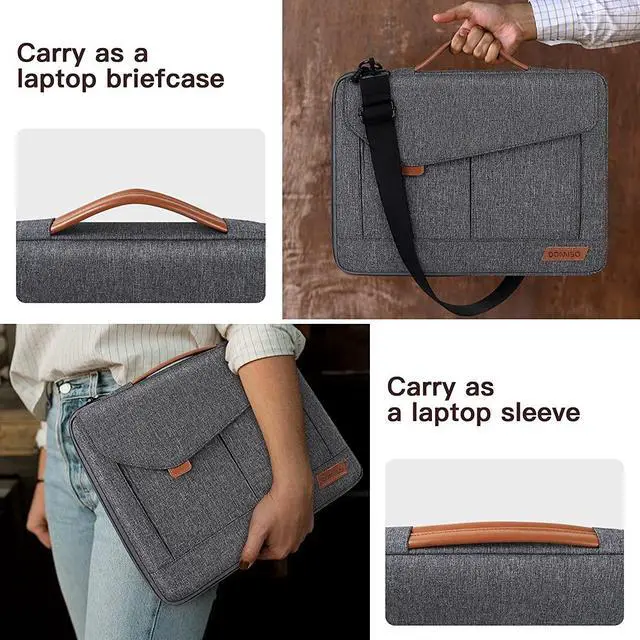 Alt view image 6 of 6 - 15-15.6 Inch Laptop Sleeve Bag Water Resistant Briefcase Shoulder