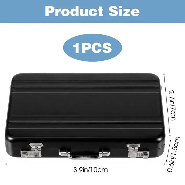 Alt view image 2 of 7 - Business Card Holder Mini Briefcase Card Storage Box Case for Men Women