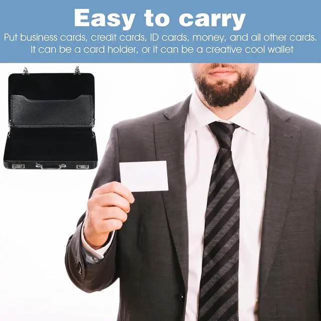 Alt view image 7 of 7 - Business Card Holder Mini Briefcase Card Storage Box Case for Men Women