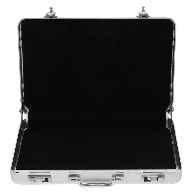 Alt view image 6 of 7 - Business Card Holder, Aluminum Alloy Name Card Case with Handle, Mini Metal Briefcase Organizer for Business Meetings And Events Storage Mensliver