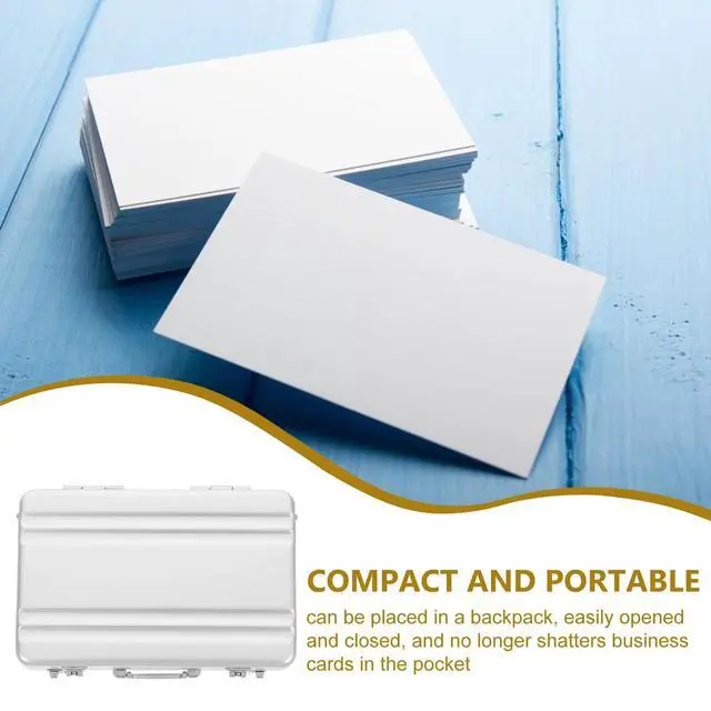 Alt view image 7 of 7 - Business Card Holder, Aluminum Alloy Name Card Case with Handle, Mini Metal Briefcase Organizer for Business Meetings And Events Storage Mensliver
