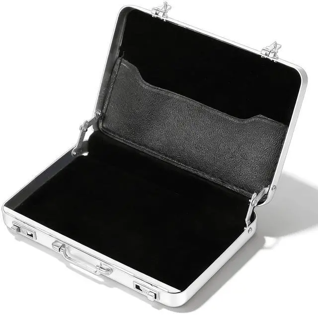 Main image of Business Card Holder Mini Briefcase Metal Business Card Holder Aluminum Cards Case Portable Briefcase Organizer Cards Holders Office Supplies for Office and Travel
