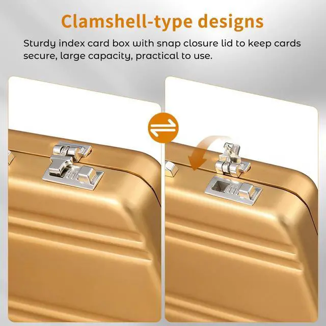 Alt view image 5 of 7 - Mini Briefcase Metal Business Card Holder Case - Aluminum Postcard Box Portable, Gold Small Briefcases Gift with Waterproof Pocket Credit Holder for Professional Women Men's Cards & ID Organizer