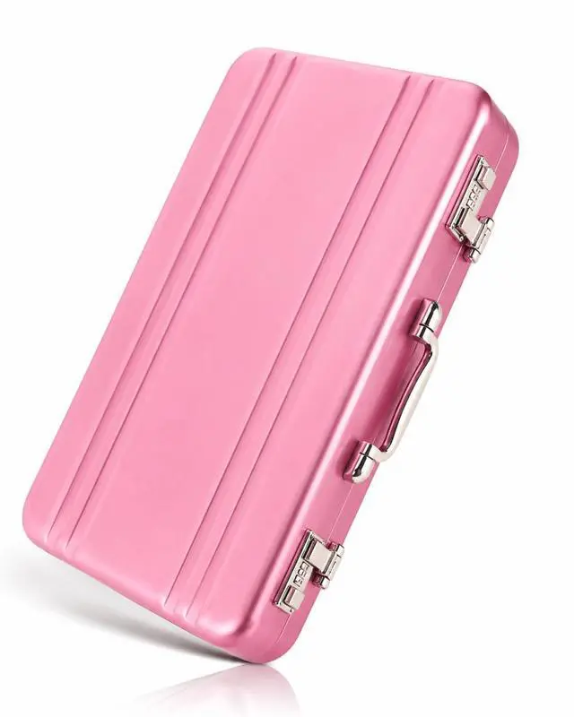 Main image of Business Card Holder: Mini Business Card Storage Box Case for Men Or Women Waterproof Aluminium Briefcase Pocket Credit Holders for Men Organizer