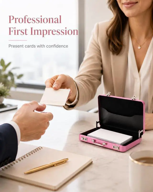 Alt view image 2 of 7 - Business Card Holder: Mini Business Card Storage Box Case for Men Or Women Waterproof Aluminium Briefcase Pocket Credit Holders for Men Organizer