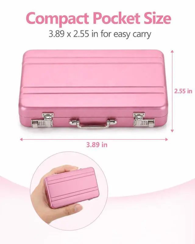 Alt view image 4 of 7 - Business Card Holder: Mini Business Card Storage Box Case for Men Or Women Waterproof Aluminium Briefcase Pocket Credit Holders for Men Organizer